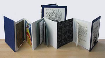 Scribbles in a Sandstorm - Artist's book by Carol Es - full, one-sided accordion view