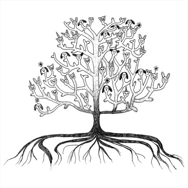 Animal Tree Refief Print by Carol Es
