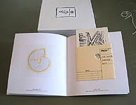 Artist's book - 1-SELF by mixed media artist, Carol Es - linocut print in style card pocket