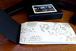 The Spark - An (Animated) Artist's Book by Carol Es - showing gold-printed dandelion end papers