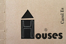 Houses, a mixed media Artist's book by Carol Es - showing cover with Japanese stab binding